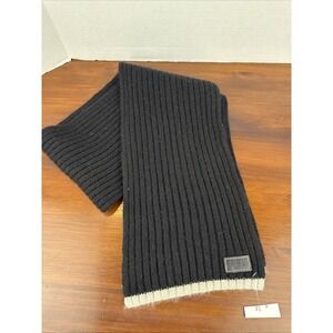 Coach Black Wool and Cashmere Blend Ribbed‎ Knit Scarf New W/ Tags
